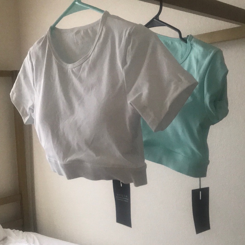 NVGTN white open back tee brand new with tags S